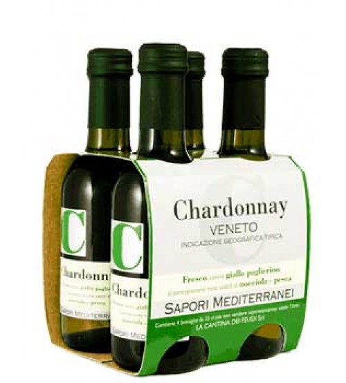 白葡萄酒 - 霞多丽IGT威尼托250 毫升 X 4瓶 -  Sapori Mediterranei